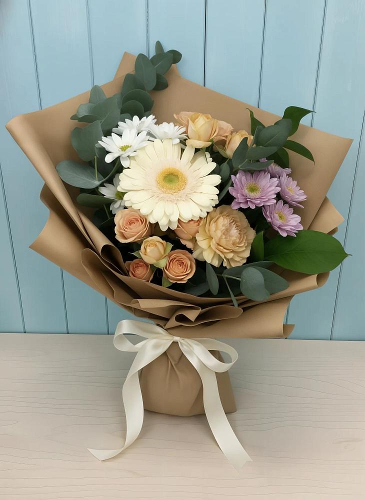 Букет цветов из: Герберы и Хризантемы в Свободе