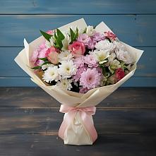 Букет цветов из:  Хризантемы, Альстромерии и Розы в Свободе